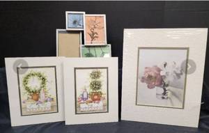 lot 247 image: (3) Matted Pictures and Picture Frame