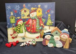 lot 253 image: Snowman Picture, Bells, and More