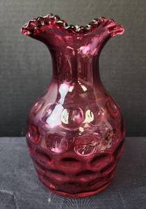 lot 118 image: Fenton Ruby Coin Dot Vase 7