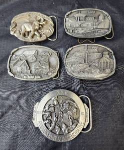 lot 122 image: Belt Buckles Designed by Local Moundridge Artist Jane M. Gehring