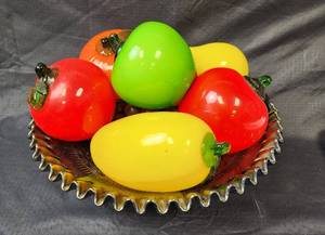 lot 174 image: Fenton Bowl Full of Glass Fruit