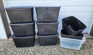 lot 31 image: (6) Totes with Lids and (3) Totes without Lids