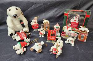 lot 302 image: Coca-Cola Christmas Ornaments and Decor