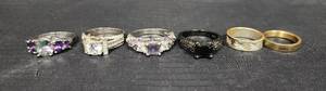 lot 344 image: Rings (1st 4 are marked 925 Sterling Silver)