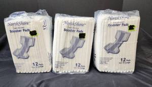 lot 350 image: 3 Packs of (12) Northshore Super-Absorbent Booster OB Pads Size X-Large