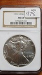 1991 American Silver Eagle Uncirculated MS 69