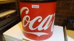 Round Coca-Cola ice cooler