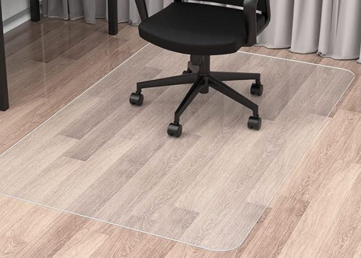 Blvornl Office Chair Mat for Hard Wood Floor, Durable Plastic Protector  Floor Mat for Office Chair, Rectangle Transparent PVC Computer Hard Floor