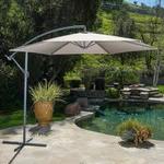 Costway Patio Umbrella with deck mount stand, Tan OP2808BE