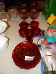 lot of 16 pc red glass.