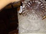 2 Heavy glass candy dishes.