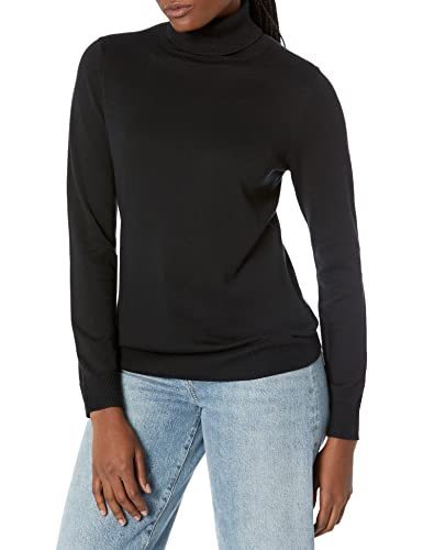 lot 1398 image: Amazon Essentials Womens Classic-Fit Lightweight Long-Sleeve Turtleneck Sweater Black, XX-Large