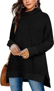 lot 1381 image: Sweatshirt Tunic Tops to Wear with Leggings Turtle Neck Long Sleeves for Women Black Medium Retail $22.90