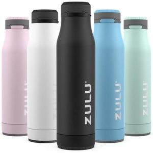 lot 1014 image: Ace Vacuum Insulated Stainless Steel Water Bottle with Leak-Proof Locking Lid and Removable Base, Black, 24oz Retail $19.97