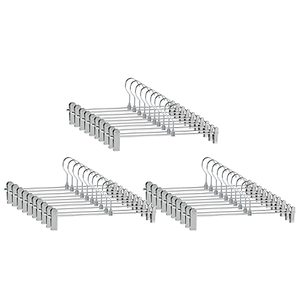 lot 1030 image: Pant Hangers with Clips - 29 Pack Skirt Hangers - Adjustable Metal Hangers with Non Slip Clips - Ultra Thin & Strong Hold Retail $24.99