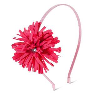 lot 1037 image: 12 pack Girls Floral Pom Headband - Pink Retail $46.56