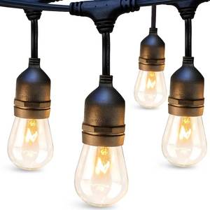 lot 1051 image: 48 FT Outdoor String Lights Commercial Grade Weatherproof Strand, 18 Edison Vintage Bulbs, 15 Hanging Sockets (3 Spare Bulbs), ETL Listed Heavy-Duty Decorative Christmas Lights for Patio Garden Retail $49.99
