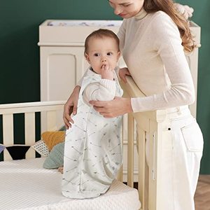 lot 1052 image: Cotton Sleep Sack - TOG 1 Baby Wearable Blanket with 2-Way Zipper, Extra Soft Sleeveless Sleeping Bag for Infants, 18-24 Months, Grey Arrow Retail $22.99