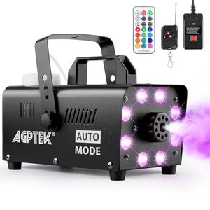 lot 1057 image: Smoke Machine, Fog Machine with 13 Colorful LED Lights Effect, 500W and 2000CFM Fog with 1 Wired Receiver and 2 Wireless Remote Controls, Perfect for Wedding, Halloween, Party and Stage Effect Retail $79.99