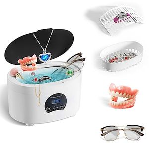 lot 1078 image: Jewelry Cleaner Ultrasonic Machine, Aocktobar Ultrasonic Jewelry Cleaner 600ML with 5 Digital Timer and degassing function, Ultrasonic Cleaner Machine for Jewelry, Daily Use, Glasses, Denture, Watches Retail $47.95