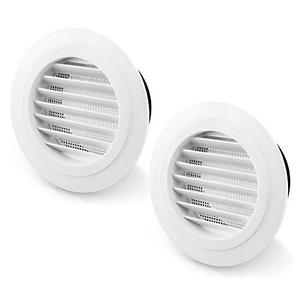lot 1079 image: Air Vent ABS Louver Grille Cover, 2 Pack 4 Round Covers with Built-in Fly Screen Mesh for Bathroom Office Home Retail $14.40