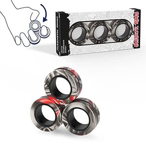 lot 1084 image: 3PCS Magnetic Rings Fidget Toy Set, Idea ADHD Hand Exerciser Fidget Toys, Adult Fidget Magnets Spinner Rings for Anxiety Relief Therapy, Fidget Pack Great Gift for Adults Teens Kids Retail $14.99