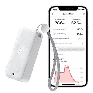 lot 1094 image: SwitchBot IP65 Indoor Outdoor Hygrometer Thermometer Wireless, 394ft Bluetooth Range, Refrigerator Thermometer, DewpointVPDAbsolute Humidity Sensor, Free Data Storage Export, 2 Years Battery Life Retail $20.61