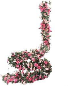 lot 1095 image: 5 Pack 41 FT Fake Rose Vine Flowers Plants Artificial Flower Hanging Rose Ivy Home Hotel Office Wedding Party Garden Craft Art D�co Retail $23.99