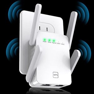 lot 1101 image: WiFi Extenders Signal Booster for Home, Extender, 2023 Newest and Amplifier up to 8470Sq.ft, Internet Booster, Repeater with Ethernet Port & Access Point, 1-Tap Setup, 2.4GHz, Green Retail $31.47