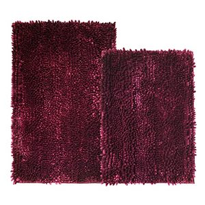 lot 1111 image: Bathroom Rugs Sets 2 Piece Wine Red, Bath Mat Bath Rugs Burgundy for Bathroom Non Slip Backing Microfiber 20x3216x24 Inch Machine Washable Retail $25.99