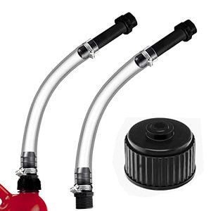 lot 1122 image: Racing Fuel Filler Hose - Fuel Jug Hose Utility - 15 Transparent Gas Can Hose with stopper cap, vent plug. Fits VP Racing, Pit Posse, Space Saver, Jazz, Jegs and Scribner (1 PACK) Retail $19.99