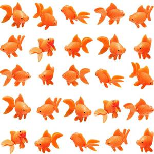 lot 1126 image: 30 Pieces Artificial Aquarium Fishes Plastic Floating Fake Fish Realistic Artificial Moving Orange Goldfish Fish Ornament Decorations for Aquarium Fish Tank Retail $15.19