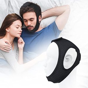 lot 1132 image: Chin Strap for CPAP Users, Adjustable and Breathable Chin Strap for Snoring, Anti Snore Chin Strap, Chin Straps to Keep Mouth Closed while Sleeping for Women and Men (Black) Electronics Retail $23.99