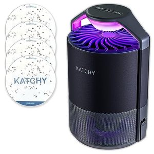 lot 1135 image: Katchy Indoor Insect Trap - Catcher & Killer for Mosquitos, Gnats, Moths, Fruit Flies - Non-Zapper Traps for Inside Your Home - Catch Insects Indoors with Suction, Bug Light & Sticky Glue (Black) Retail $47.99