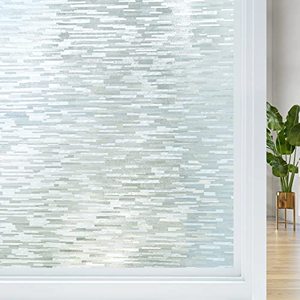 lot 1147 image: Haton Window Privacy Film, Frosted Glass Window Film, Static Cling UV Blocking Removable Window Clings, Opaque Window Stickers, Vinyl Window Coverings for Home Office, Non Adhesive 17.5 x 118.1 Inches Retail $17.38