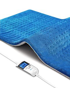 lot 1152 image: LCD Digital Control Large Heating Pads for Back Pain Relief and Cramps with Auto Shut Off Fomentera de Calor Super Soft MoistDry Heat (Blue, 12x24) Retail $21.97
