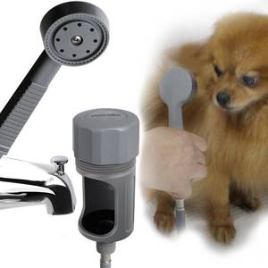 lot 1187 image: Pets Shower Attachment, Quick Connect on Tub Spout wFront Diverter, Ideal for Bathing Child, Washing Pets and Cleaning Tub Retail $27.23