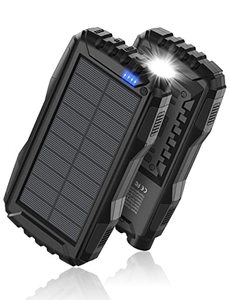 lot 1190 image: Power-Bank-Solar-Charger - 42800mAh Power Bank,Solar Charger,External Battery Pack 5V3.1A Qc 3.0 Fast Charging Built-in Super Bright Flashlight (Light Black) Retail $37.62