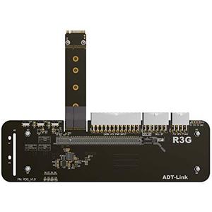 lot 1191 image: ADT-LINK M.2 Key M NVMe External Graphics Card Stand Bracket with PCIe3.0 x4 Riser Cable 25cm 50cm 32Gbs for ITX STX NUC VEGA64 GTX1080ti (50CM,R43SG) Retail $76.20