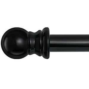 lot 1192 image: Black Curtain Rods for Windows 48 to 84 - 1 inch Stainless Steel Window Curtain Rods Set,Adjustable Drapery Rods Heavy Duty for Kitchen,Sliding Door,Bedroom (3 Brackets) Retail $26.33