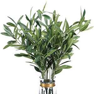lot 1203 image: 5pcs Artificial Olive Leaves Long Stems 37 Tall with 270 Leaves Fake Eucalyptus Plant Branches for Floral Arrangement Vase Bouquets Wedding Greenery Decor