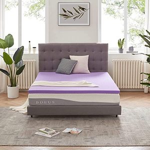 lot 1209 image: 1.5 Inch Gel Memory Foam Mattress Topper Ventilated Soft Mattress Pad, Bed Topper, CertiPUR-US Certified, Twin Size, Purple Retail $35.48