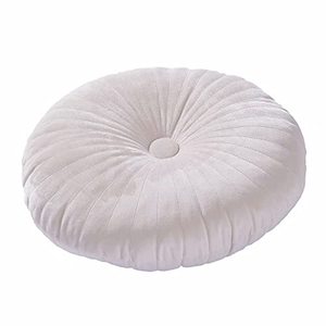 lot 1221 image: Round Pillow Cushion for Couch Velvet Decorative Small Throw Pillow Solid Color for Living Room Bed Floor 13.7, Beige Retail $19.99