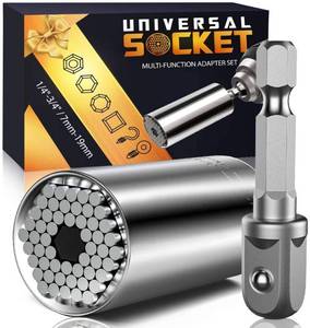 lot 1238 image: Super Universal Socket Tools Gifts for Men - Christmas Stocking Stuffers for Men Grip Socket Set with Power Drill Adapter Cool Stuff Ideas Gadgets for Men Birthday Gifts for Dad Women Husband (7-19mm) Retail $14.99
