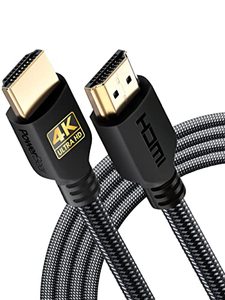 lot 1240 image: 4K HDMI Cable 10 ft  High Speed Hdmi Cables, Braided Nylon & Gold Connectors, 4K  60Hz, Ultra HD, 2K, 1080P, ARC & CL3 Rated  for Laptop, Monitor, PS5, PS4, Xbox One, Fire TV, & More Retail $12.55