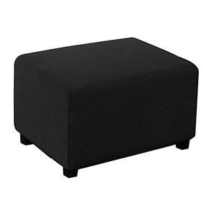 lot 1248 image: Stretch Ottoman Slipcover Stretch Storage Ottoman Slipcover Protector Spandex Elastic Rectangle Footstool Sofa Slip Cover for Foot Rest Stool Furniture in Living Room (Large, Black) Retail $27.36