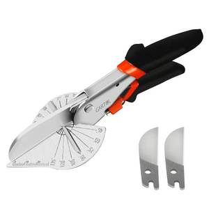 lot 1263 image: Multifunctional TrunkingMiter Shears for Angular Cutting of Moulding and Trim, Adjustable at 45 To 135 Degree, Hand Tools for Cutting Soft Wood, Plastic, PVC, with Replacement blades Retail $39.99