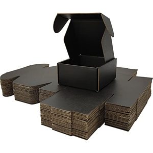 lot 1287 image: Small Black Shipping Boxes for Small Business Pack of 25-4x4x2 inches Cardboard Corrugated Mailer Boxes for Shipping Packaging Craft Gifts Giving Products Retail $16.21