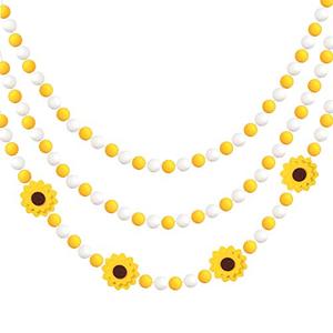 lot 1290 image: 3 Pieces Summer Pompom Ball Garlands Sunflower Garland Banner Pom Pom Felt Ball Garland Decor for Holiday Sunflower Theme Birthday Party Photo Prop Nursery Baby Shower Wedding Summer Home Decoration Retail $13.99
