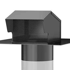 lot 1293 image: Roof Vent Cap - Hon&Guan Roof Vents 4 Inch Galvanized Steel Bathroom 4 Roof Exhaust Vent for Ventilation System-with Damper, Black. Retail $39.99